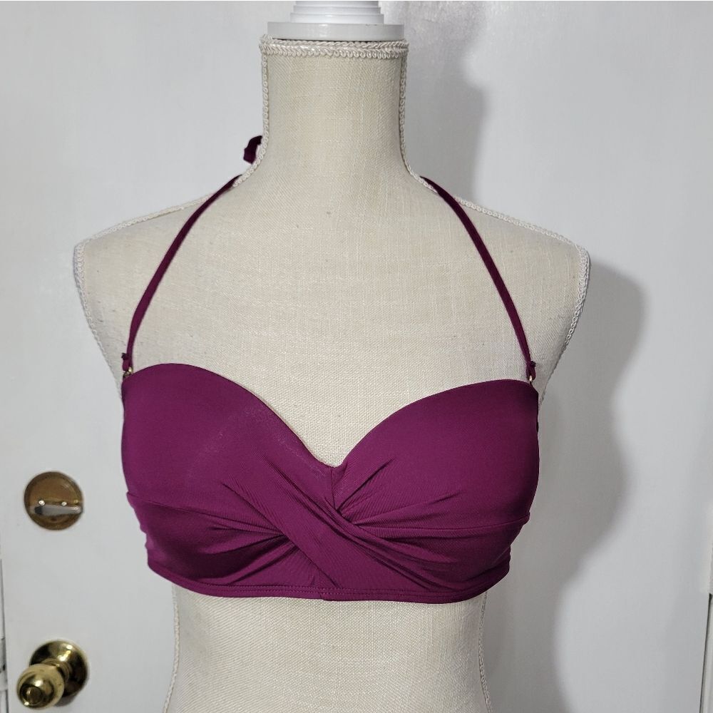 Stylus swimwear plum bathing suit top NWT